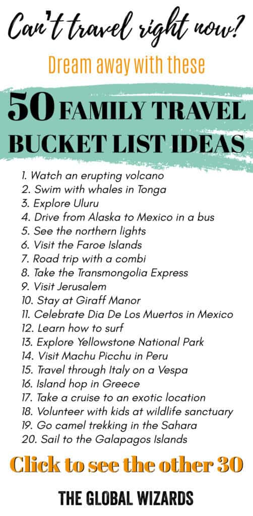 50 family travel bucket list ideas for your next trip