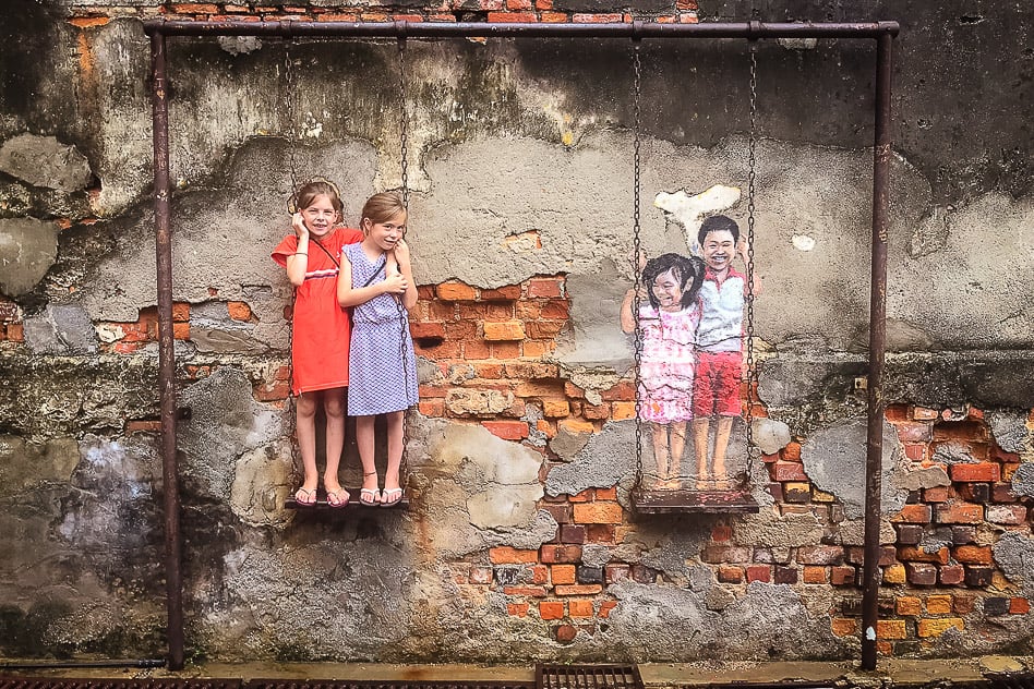George Town Penang Malaysia Street Art Swing Kids Fun