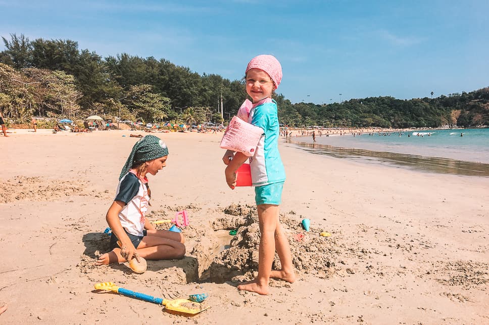 Family Kids Fun Beach Nai Harn Phuket Thailand