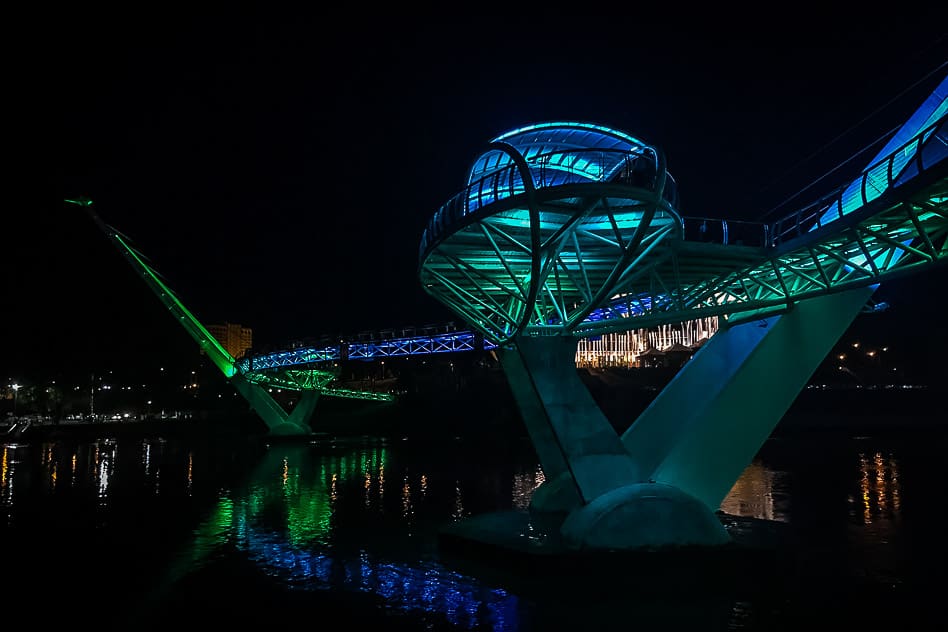 Kuching Bridge Colour Night Borneo