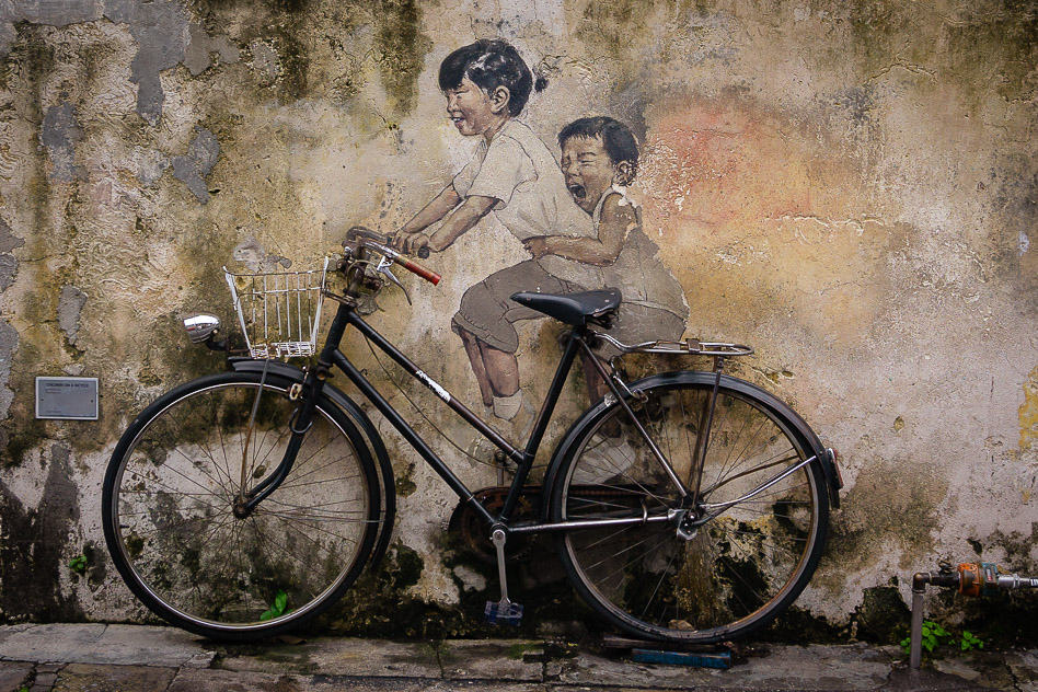 George Town Malaysia Penang Street Art Bicycle Daily Life
