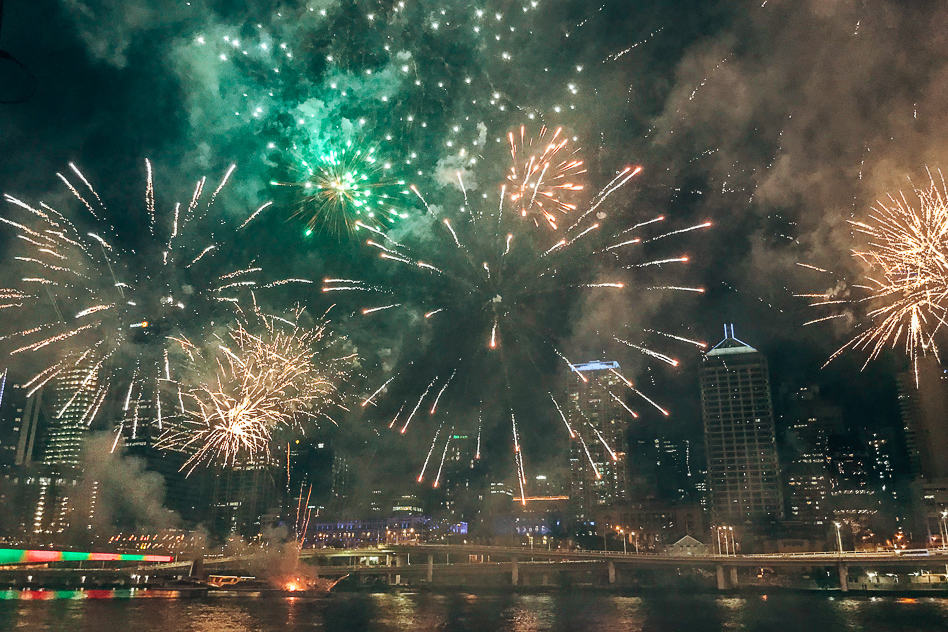 Southbank Fireworks Vuurwerk Brisbane New Years Eve