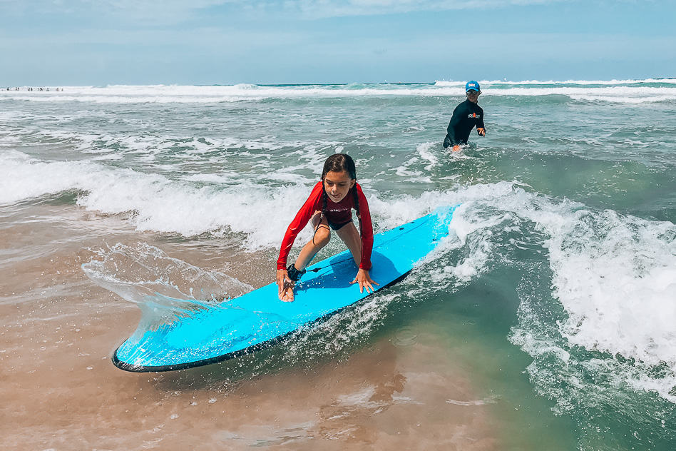 Go Ride A Wave Family Surfing Lesson Standing Up Kid