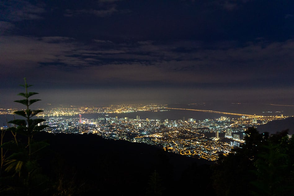 Night Skyline George Town Penang Hill