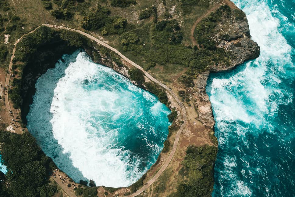 Nusa Penida Drone Cliffs Broken Beach