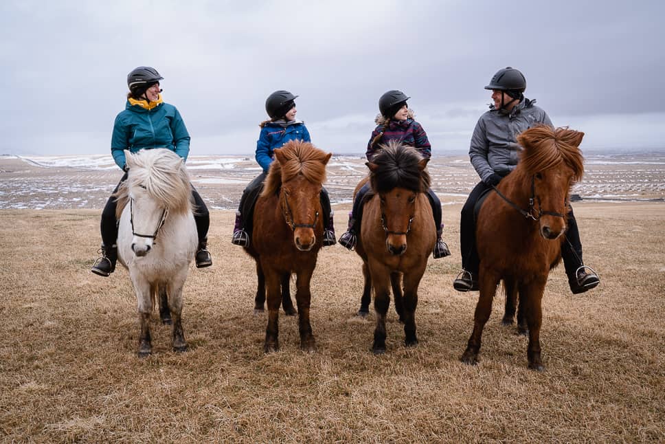Horseriding in April in Iceland