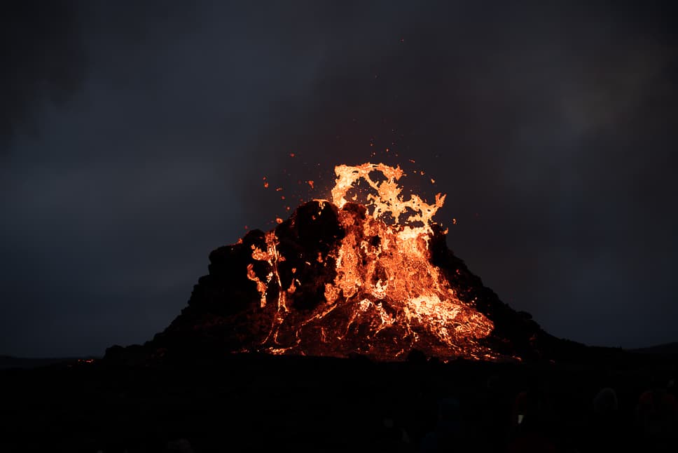 Erupting Volcano Fagradalsfjall Iceland Reykjanes