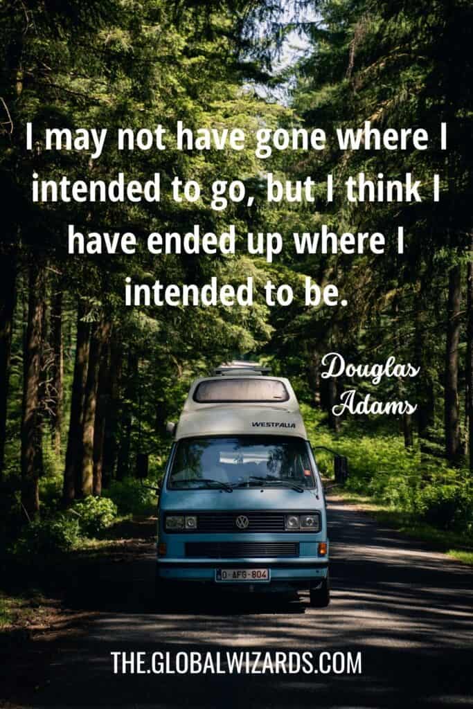 Long drive caption Douglas Adams quotes