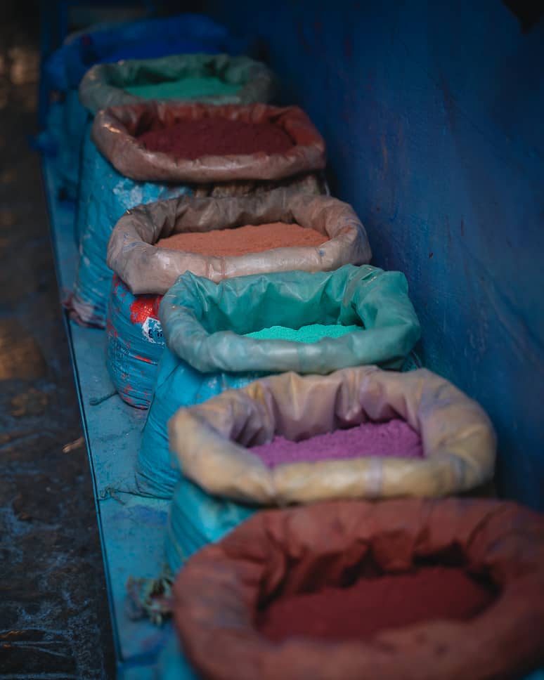 Colors Pigment Chefchaouen Morocco