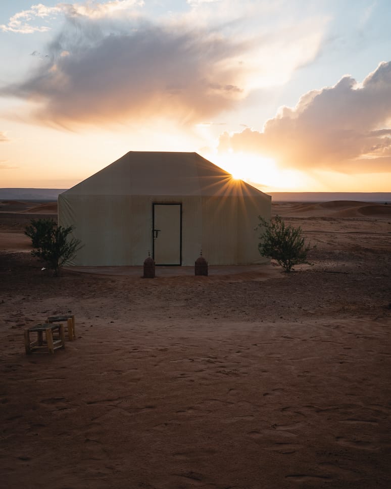 Merzouga Beldi Camp Zonsopgang Woestijn Overnachten