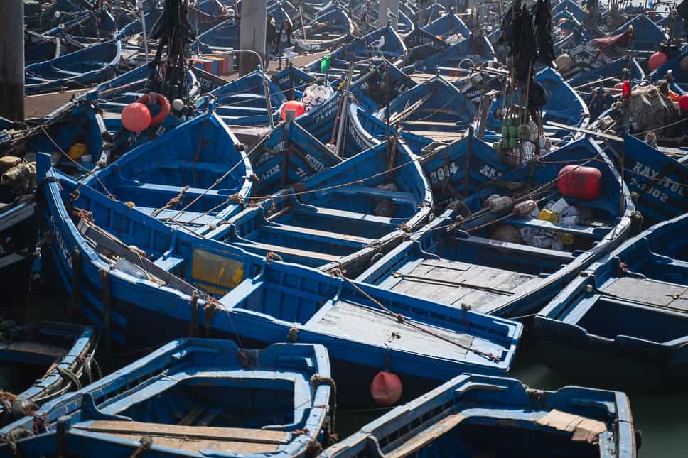 Essaouira Blue boats harbour