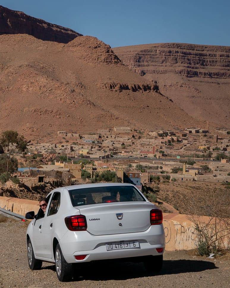 Mountain villages car driving Morocco