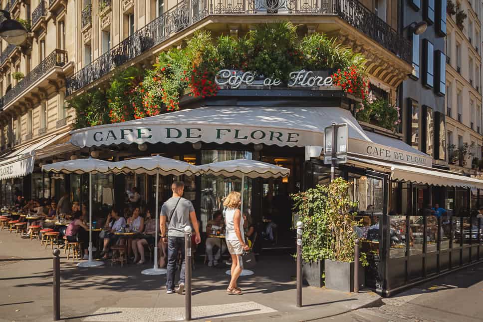 Beautiful neighborhood of Paris Saint Germain Café de Flore