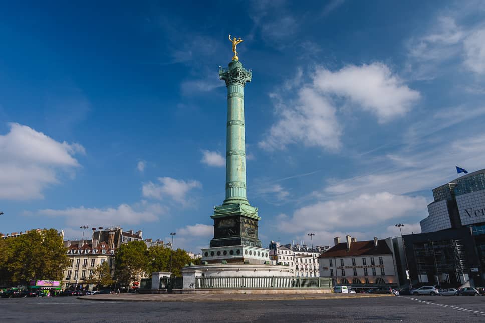 Place de la Bastille buurt Parijs verblijven