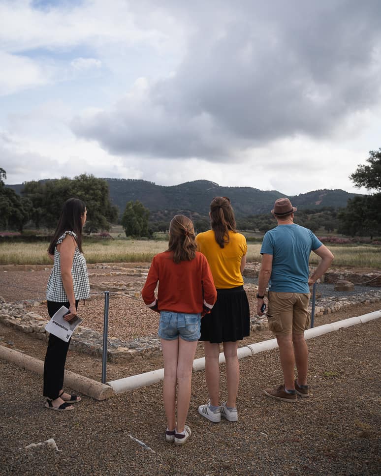 Roman ruins Aroche Spain Family visit