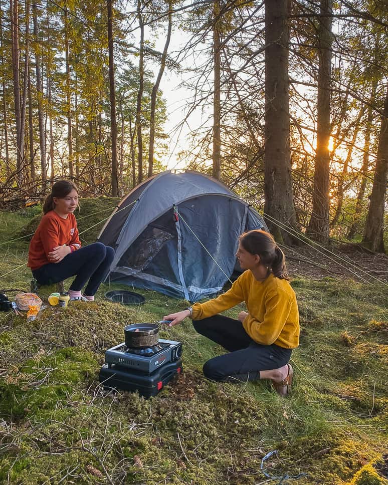 Wild kamperen Zweden Tent Kinderen