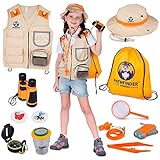 Kids Explorer Kit with Safari Vest & Hat - Kids Camping Gear, Safari Outfit, Bug Catcher Kit for Kids & More - Explorer Kit for Kids & Outside Toys STEM Gift for 3-7 Year Old Boys Girls + Bug Ebook