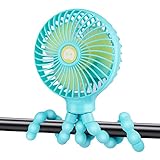 Stroller Fan Portable Small Handheld Personal With Flexible Tripod and Battery Operated 3 Speeds Clip On Fan for Car Seat Crib Bike Treadmill Camping and Deskto