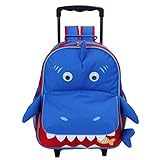 yodo Zoo 3-Way Kids Suitcase Luggage or Toddler Rolling Backpack with wheels, Medium Shark