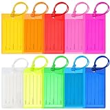 Sodsay 10 Pack Luggage Tags Suitcases PVC Travel Bag & Baggage ID Label Tags Travel Essentials (10 Pack Mixed Colors)