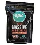 Encore, LLC Epic Wipes, 10-pack massive wet wipes, biodegradable residue-free shower substitute, big on-the-go bamboo body wipes