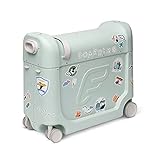 JetKids by Stokke BedBox, Green Aurora - Kid's Ride-On Suitcase & In-Flight Bed - Help Your Child Relax & Sleep on the Plane - Approved by Many Airlines - Best for Ages 3-7