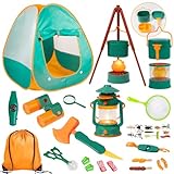 12x Outdoor Adventure Butterfly Catcher Toys, Cargo Vest and Hat Backyard  Costume with Magnifying Butterfly Catcher, Costume for 3-12 Years Old  Orange 