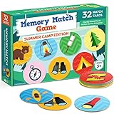 32pc Memory Card Matching Game for Kids - Summer Camp Concentration Games for Preschoolers Ages 3-5 - Boys and Girls