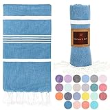 Beach Towel 100% Cotton Turkish Beach Towel Adult 38x70 Inch Pre-washed Absorbent Extra Large|Sand Free Quick Dry BathTowels|Lightweight Blanket|Travel Cruise Camping Spa Gym Yoga Towel|Ocean Depths