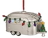 Cape Shore Light Up Resin Camper Ornament with Christmas Tree, 4-inches, Multicolor