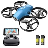 Potensic Drone with Camera for Kids, A30W RC Mini Quadcopter with 720P HD Camera, One Button Take Off/Landing, Route Setting, Gravity Induction and Emergency Stop-Dual Battery…