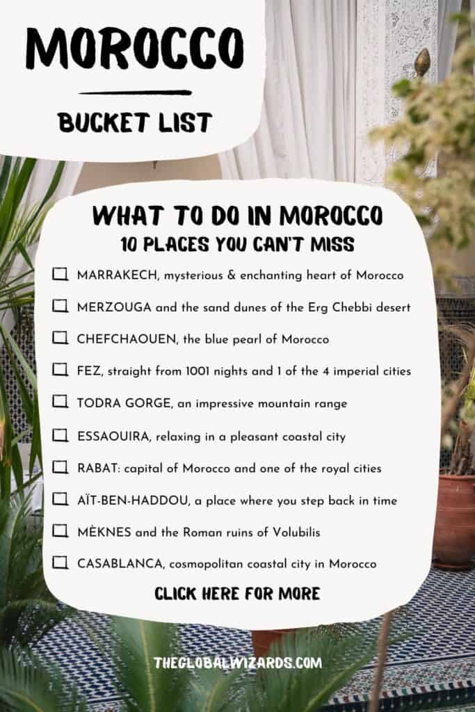 Morocco bucket list best places to visit