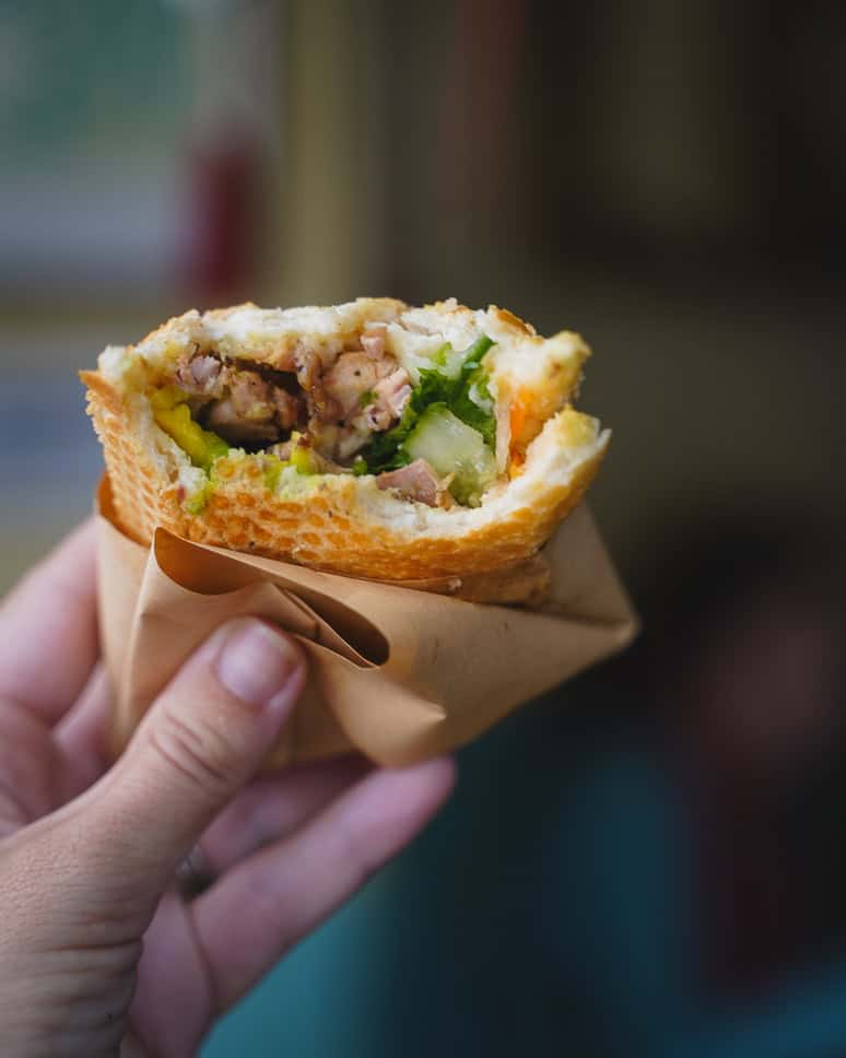 What to eat street food Hanoi Vietnam Banh Mi