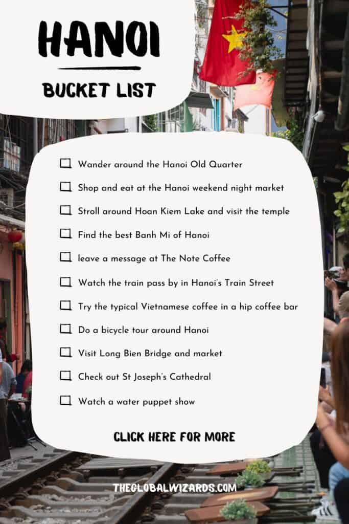 Ultimate Hanoi bucket list ideas challenge