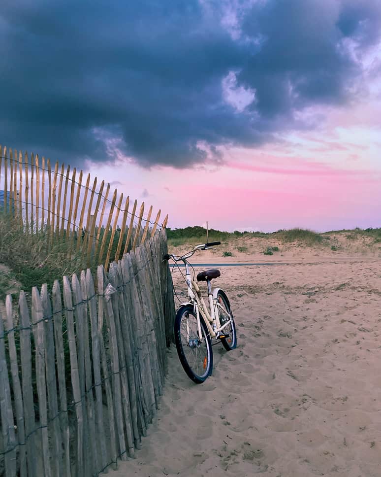 Zonsondergang Montalivet Fiets