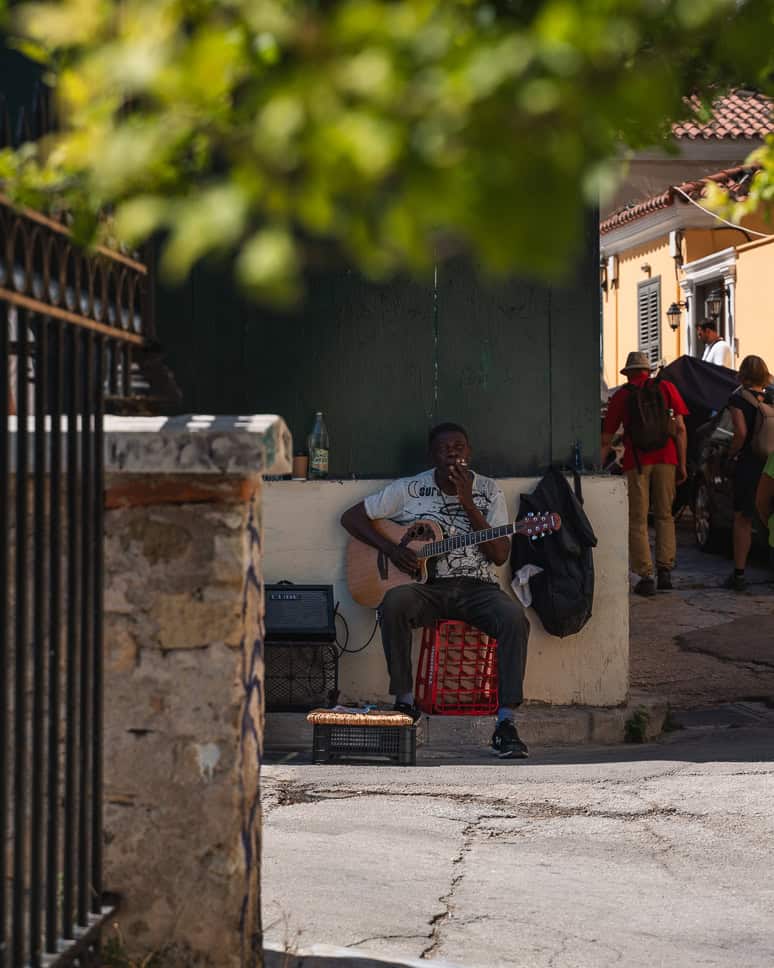 Straatmuzikant Athene