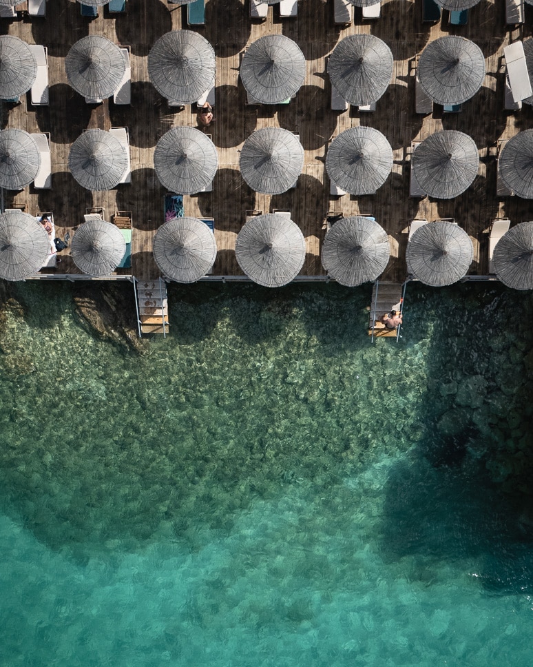 a beach bar in ksamil