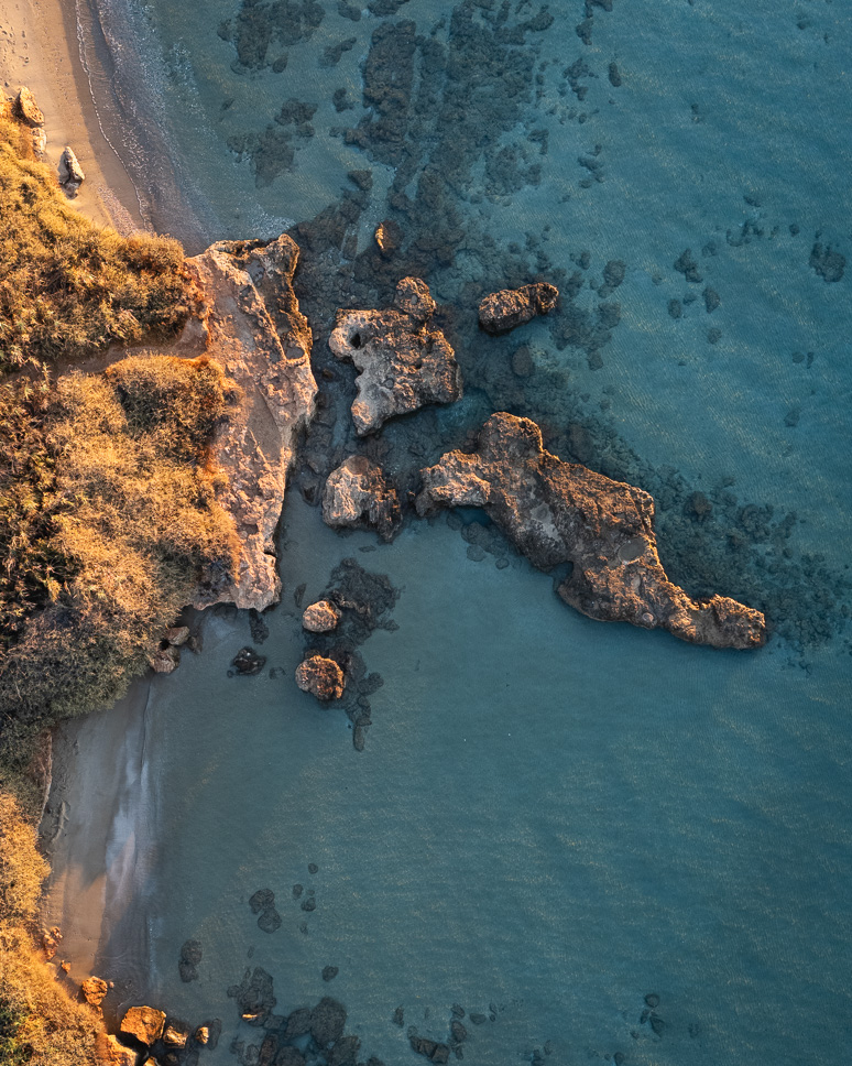 Drone shot of the beach in Drios