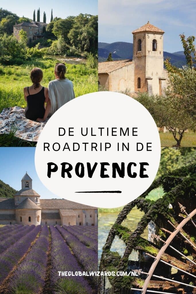 pinterest afbeelding met vier verschillende zichten van de Provence