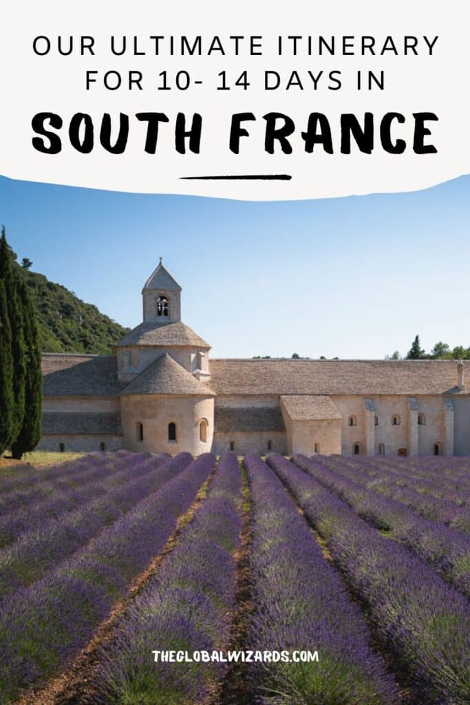 pinterest image of south france and itinerary for provence