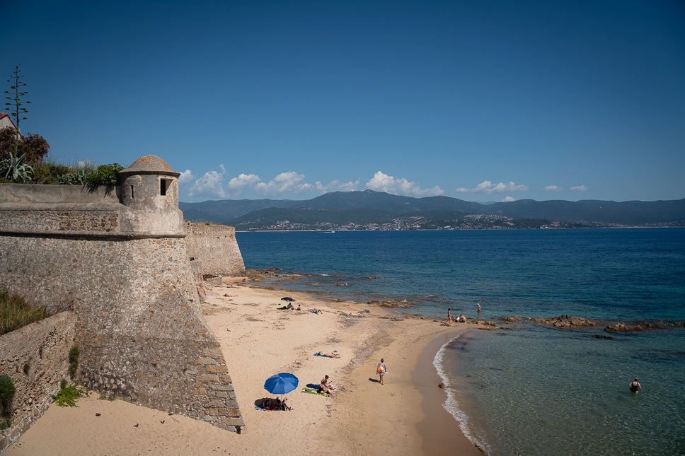 Citadelle and beach of Ajaccio sights Corsica