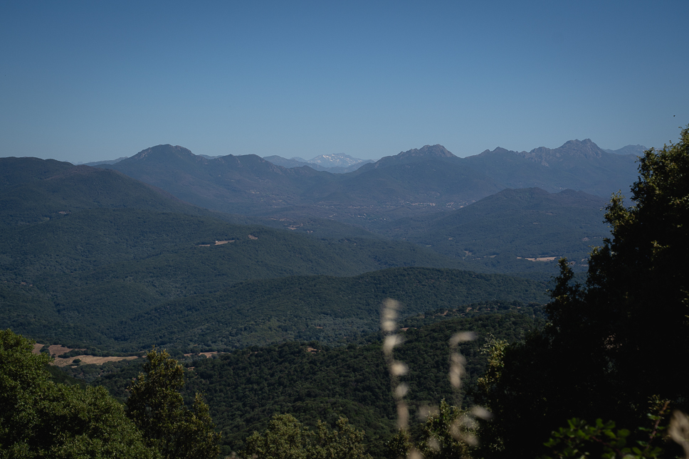 View of the mountains during a road trip in Corsica