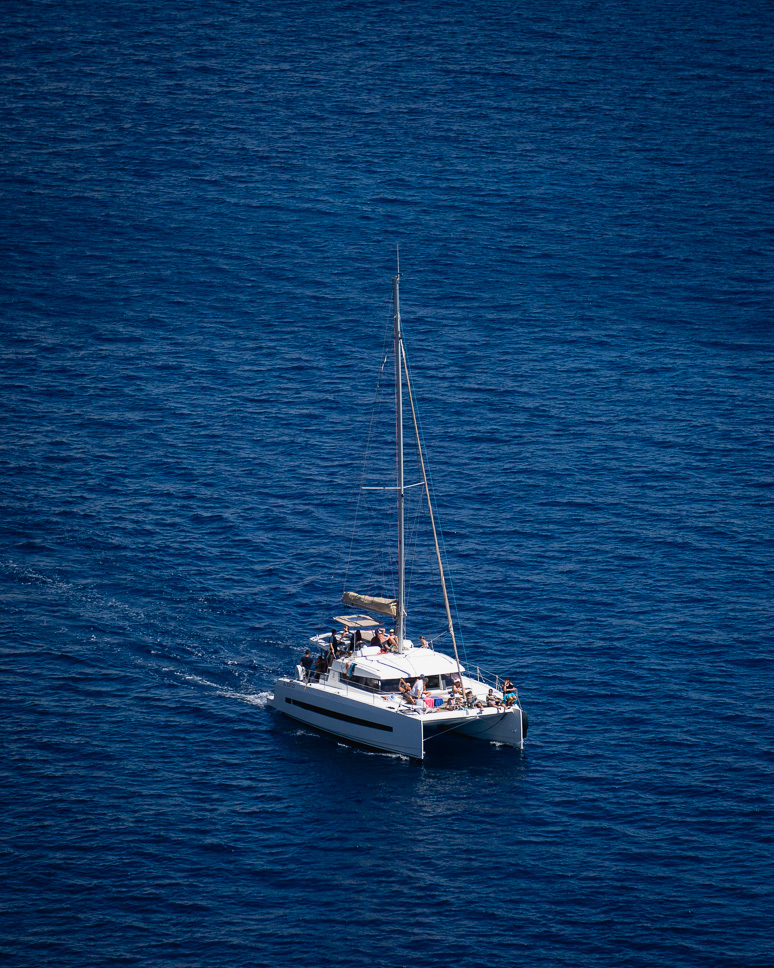 Catamaran boat trip around Bonifacio in Corsica