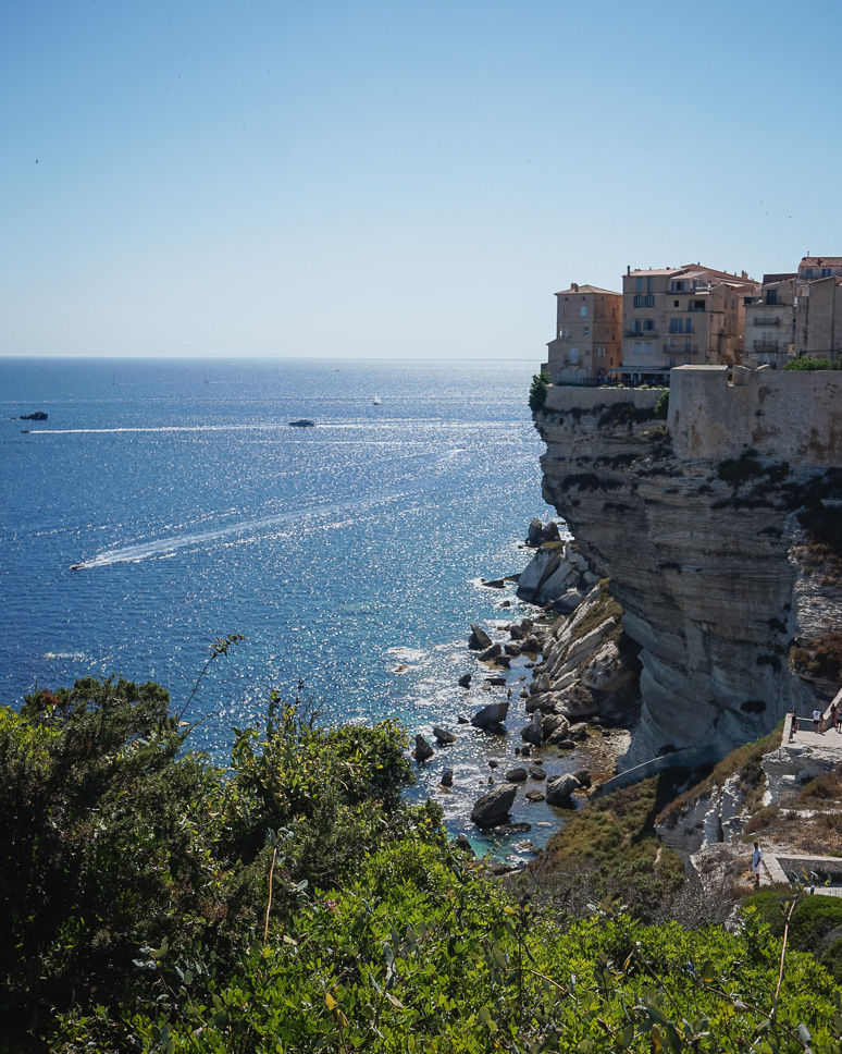 View of the citadel and cliffs of Bonifacio